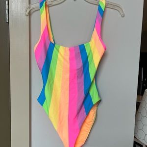 Show Me Your MUMU one piece rainbow swimsuit
